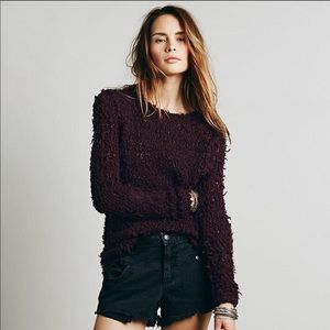Free People Shaggy Polar Bear Pullover Sweater S